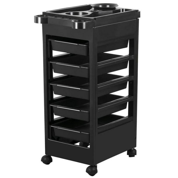 KXA Trolley On Wheels Tool 3 Tier Beauty Salon Cart with Drawers 30 kg Capacity ABS Hairdressing SPA Tattoo Rolling Trolley with Universal Brake Wheel 